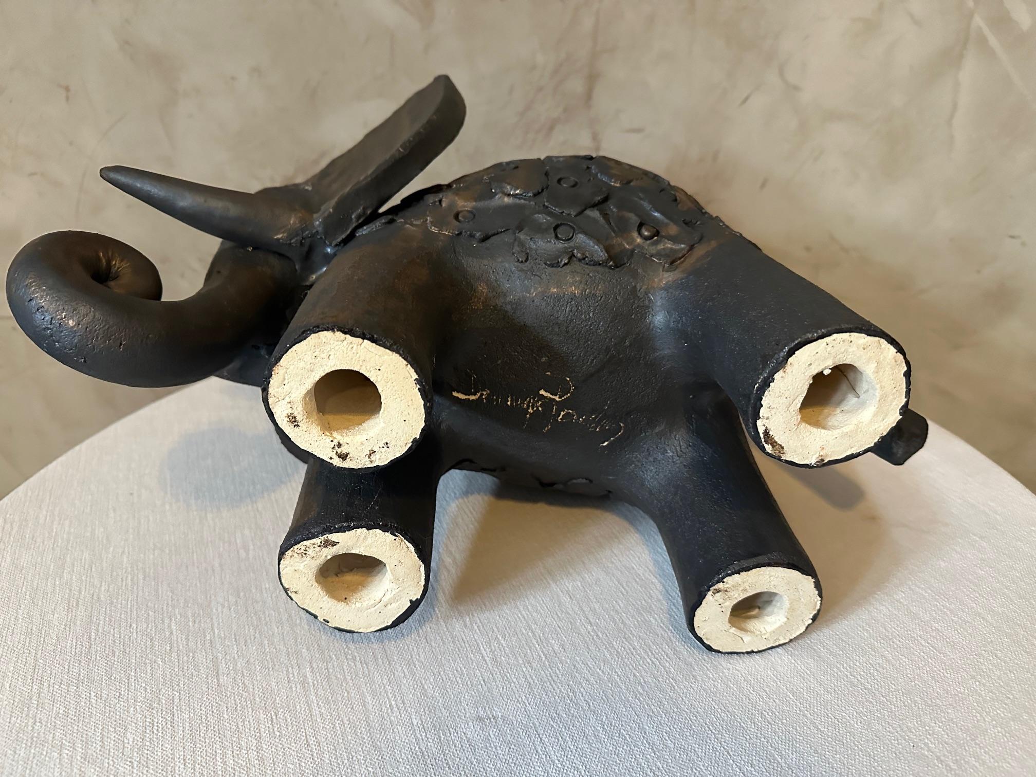 20th century French Dominique Pouchain Ceramic Elephant For Sale 10