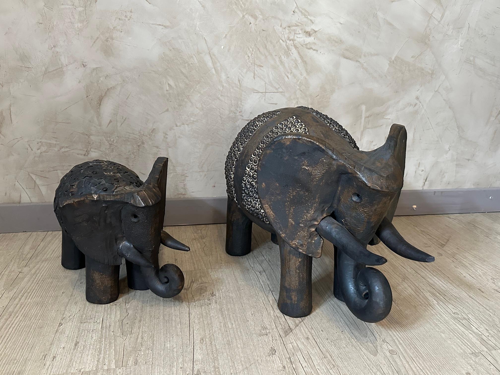 20th century French Dominique Pouchain Ceramic Elephant For Sale 13