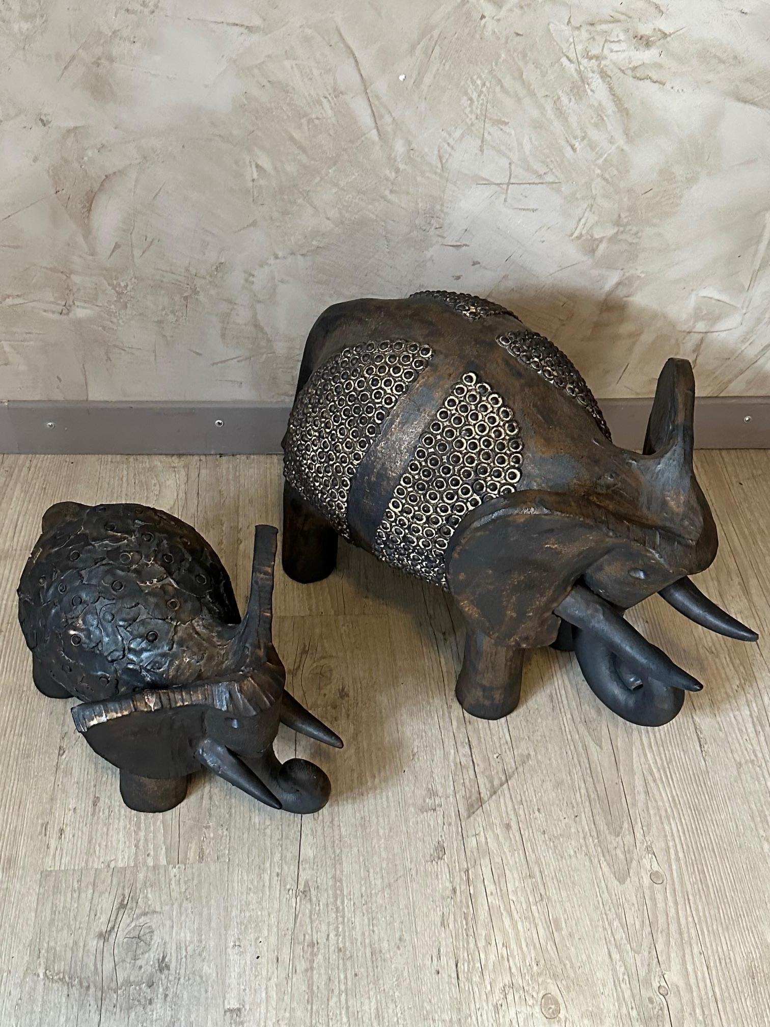 20th century French Dominique Pouchain Ceramic Elephant For Sale 14
