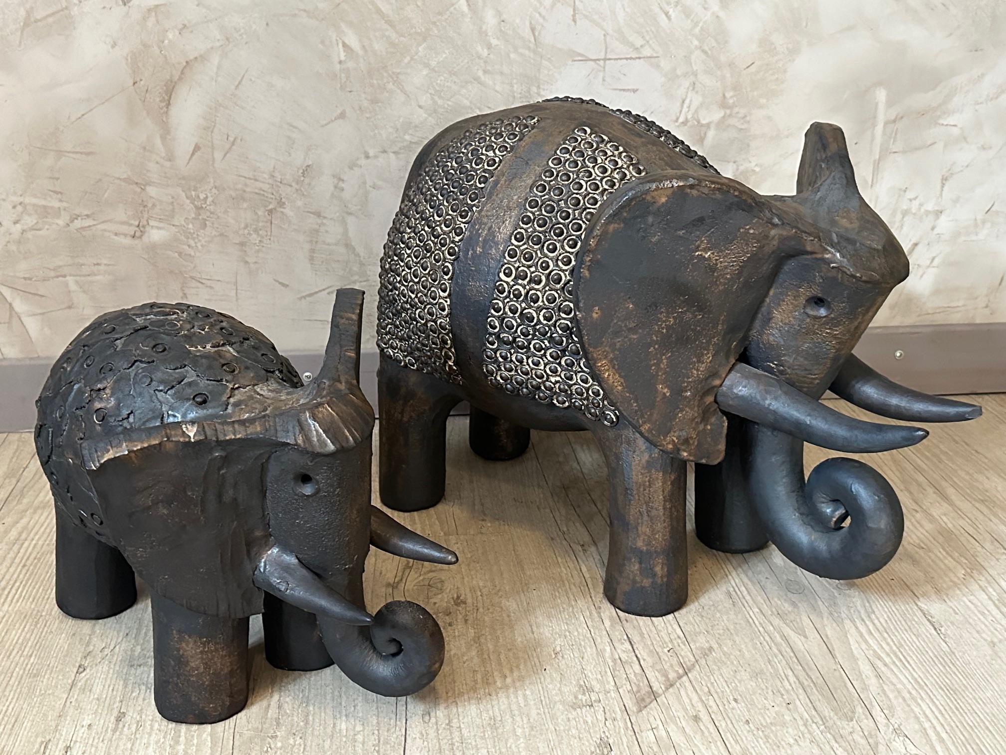 20th century French Dominique Pouchain Ceramic Elephant For Sale 15