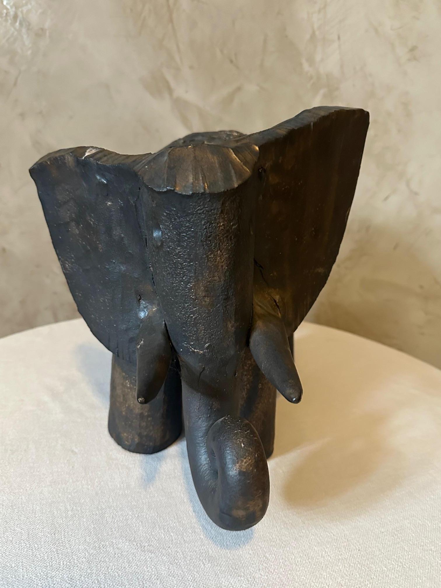 20th century French Dominique Pouchain Ceramic Elephant For Sale 2