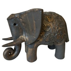 20th century French Dominique Pouchain Ceramic Elephant