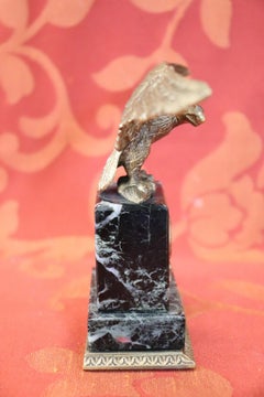 20th Century French Eagle in Bronze on a Marble Base, 1940s