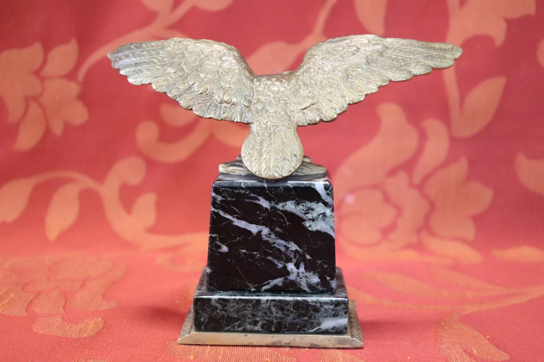 20th Century French Eagle in Bronze on a Marble Base, 1940s In Excellent Condition In Casale Monferrato, IT