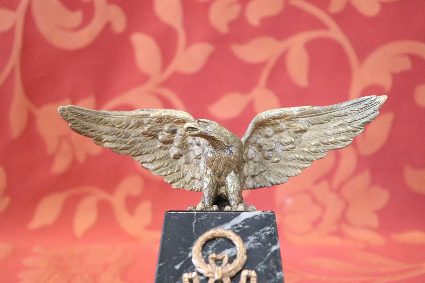 20th Century French Eagle in Bronze on a Marble Base, 1940s 1