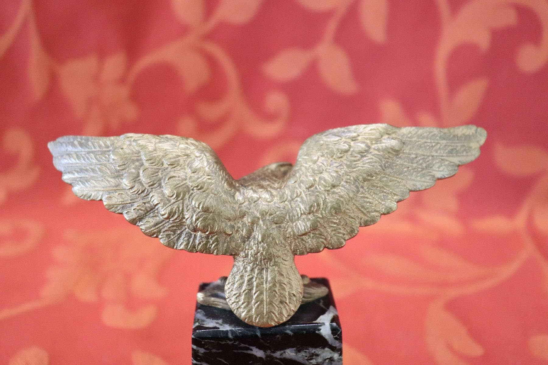 20th Century French Eagle in Bronze on a Marble Base, 1940s 2