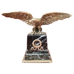 20th Century French Eagle in Bronze on a Marble Base, 1940s