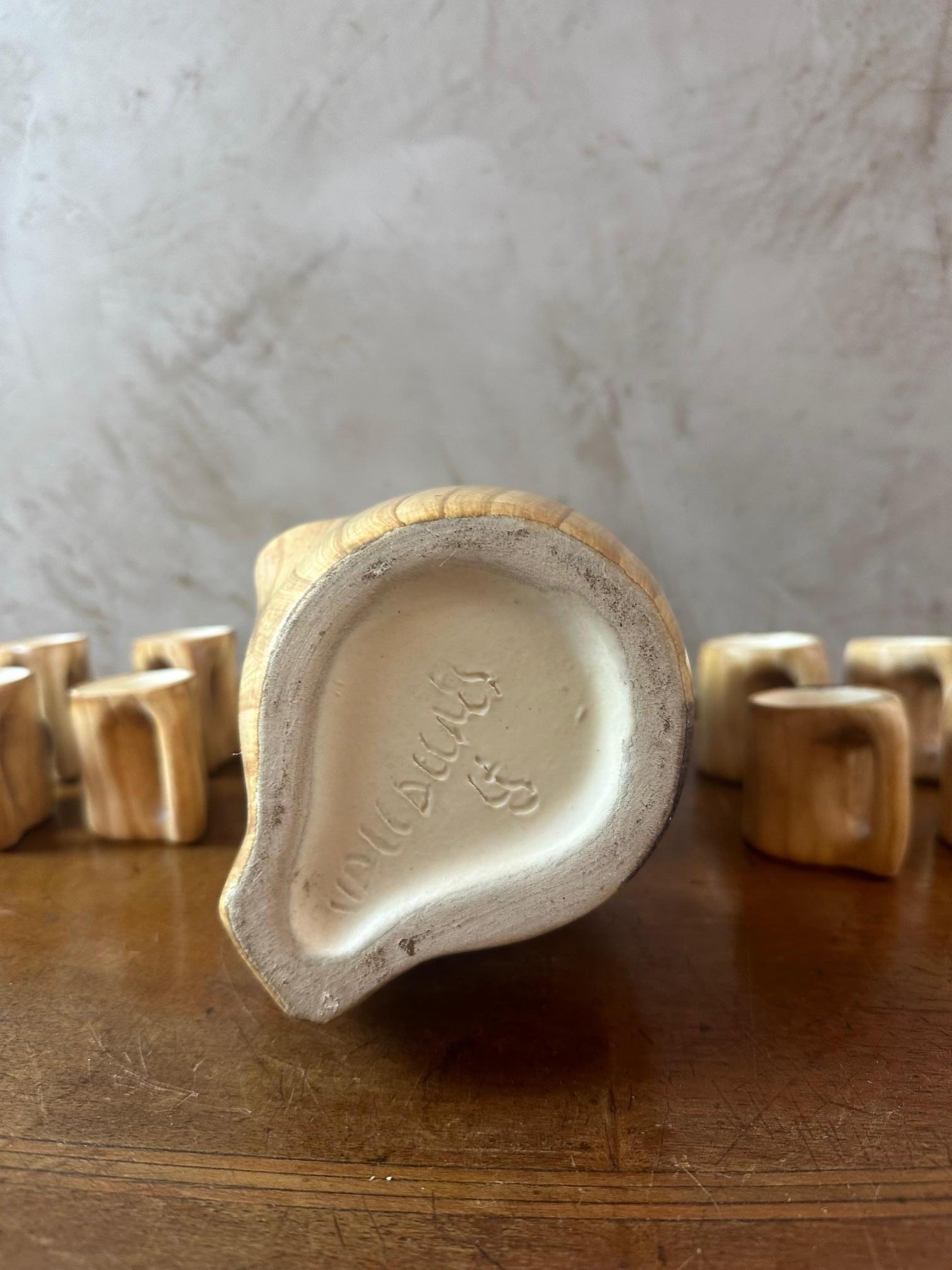 Juego de licor Vallauris de loza francesa del siglo XX, años 70 en venta 7
