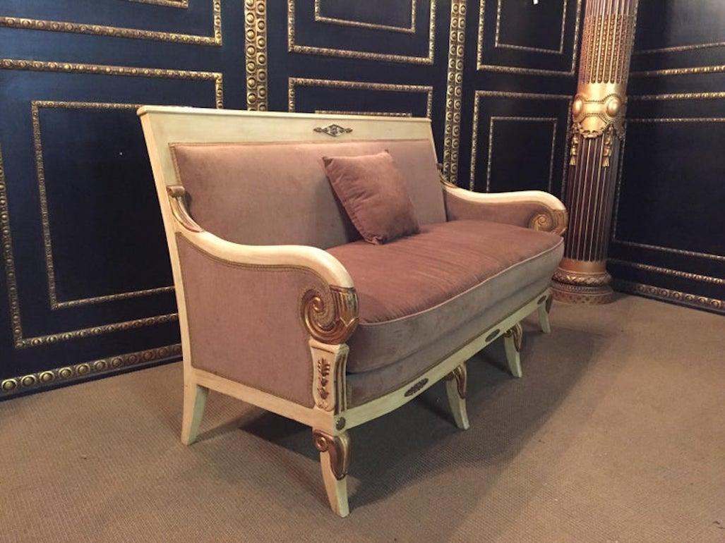 Französischer Empire-Salon Ameublement des 20. Jahrhunderts mit zwei Sesseln im Angebot 7