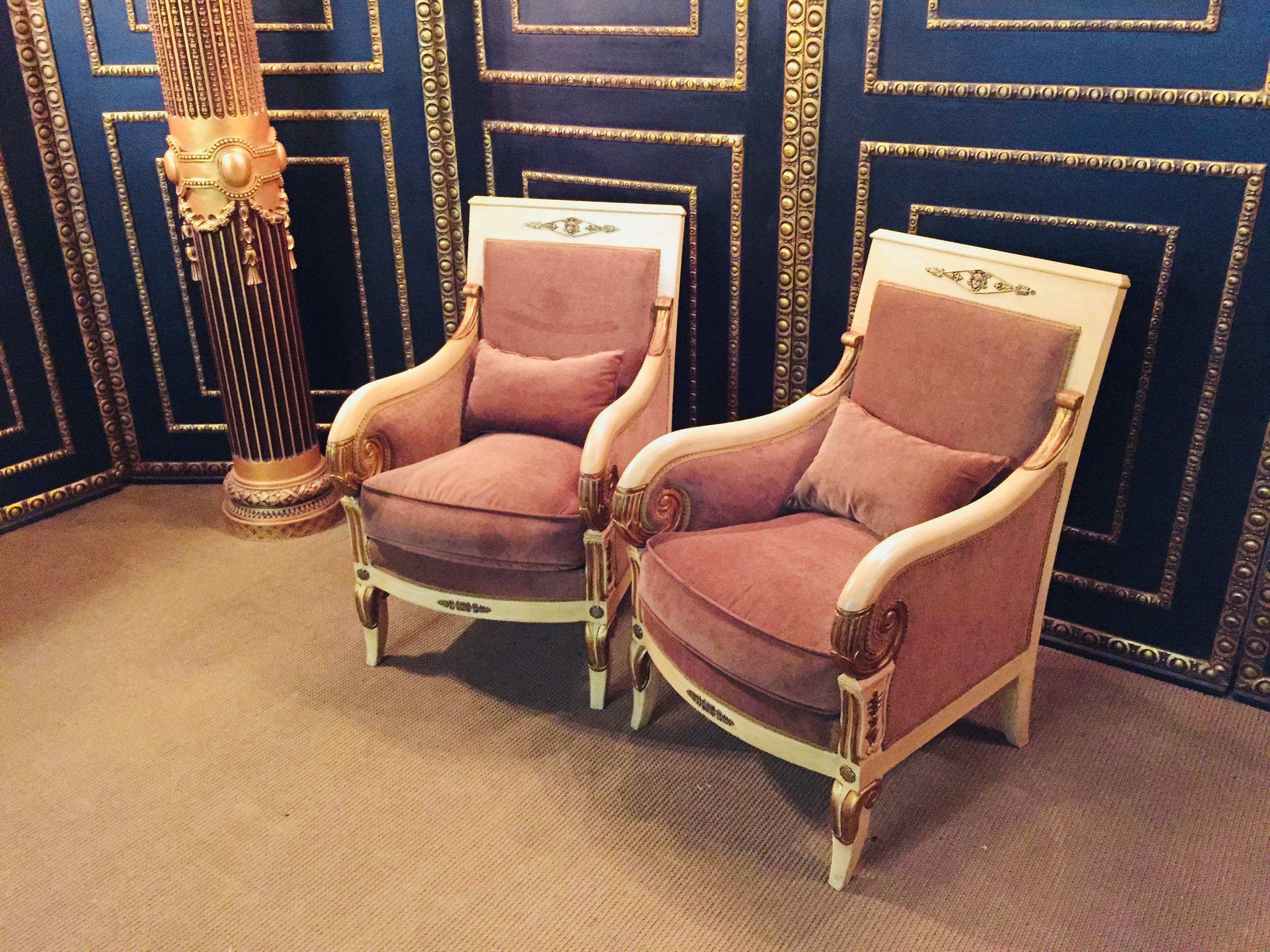 20th Century French Empire Salon Ameublement with Two Armchairs 9