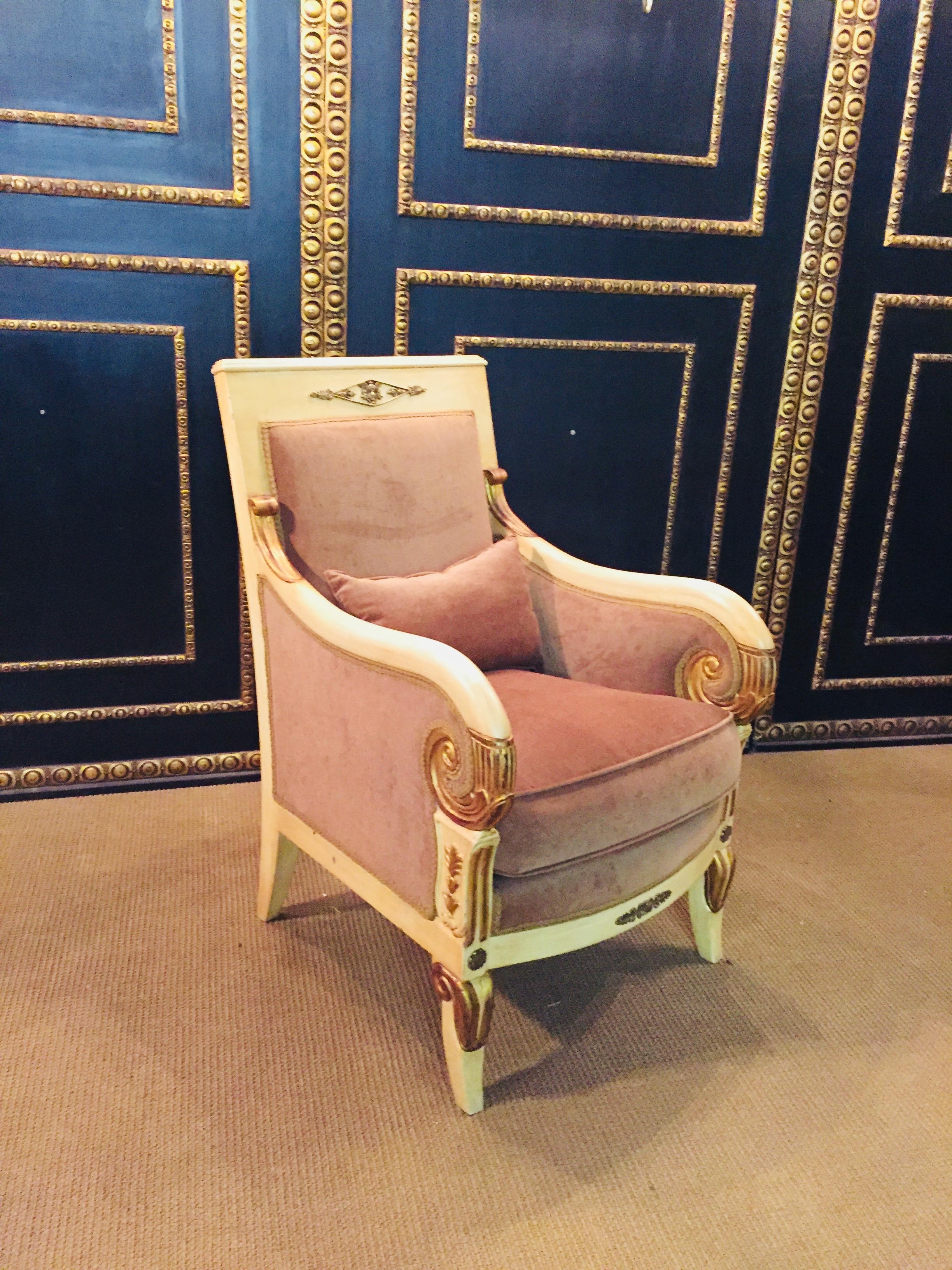Antiquités du 20e siècle  Salon Empire français avec deux fauteuils sculptés en vente 9