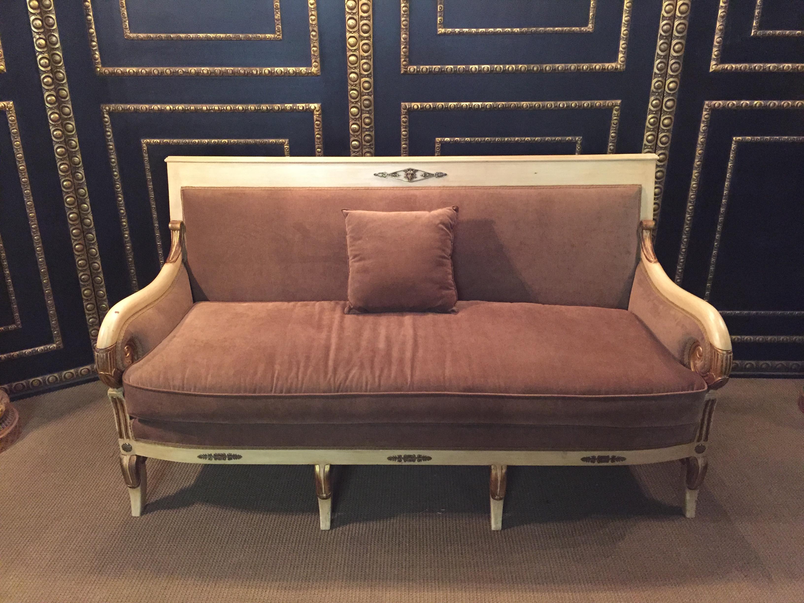 Antike des 20. Jahrhunderts  Französisch Empire Salon Ameublement mit zwei Sesseln geschnitzt im Angebot 1