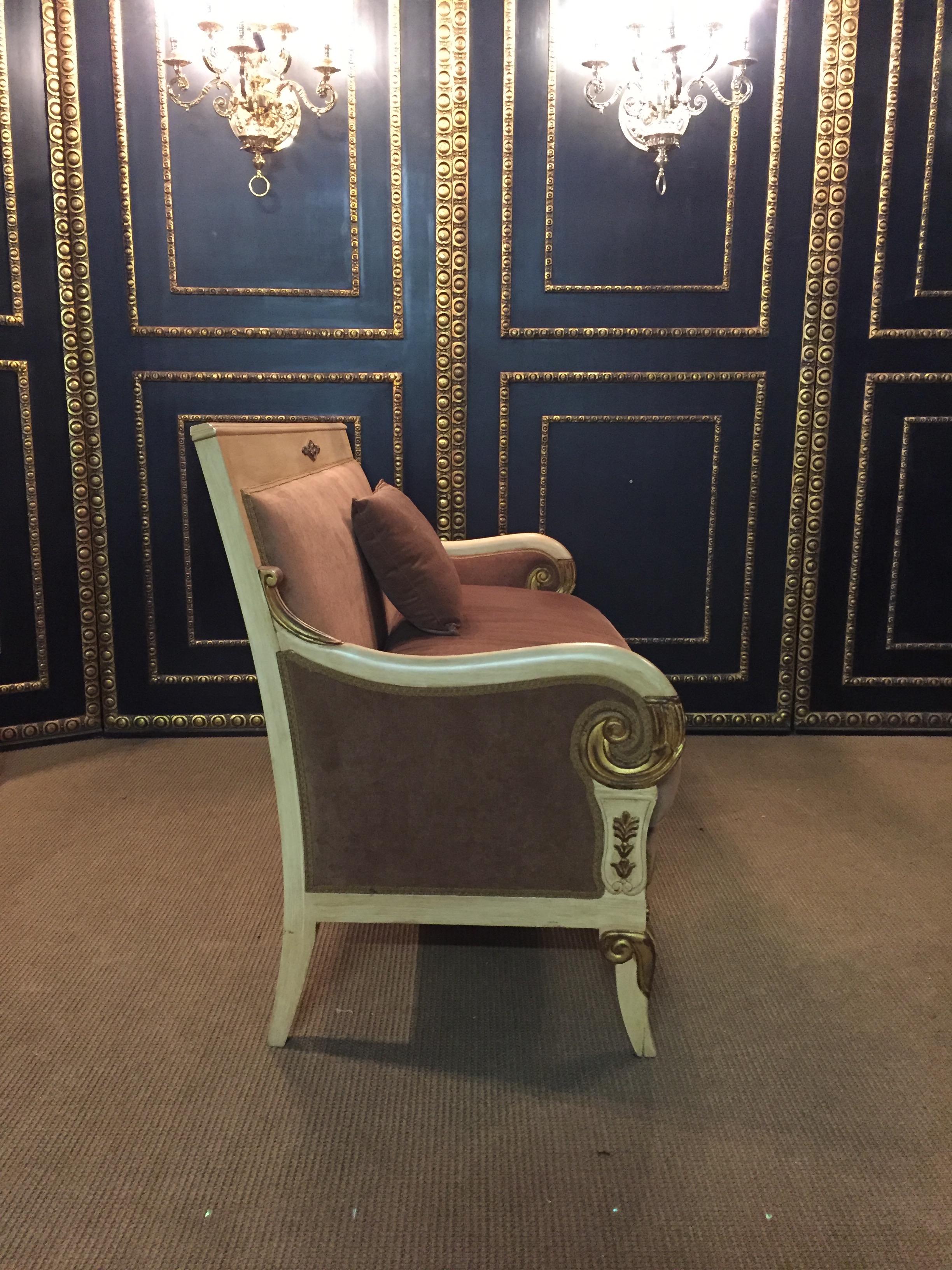 Antiquités du 20e siècle  Salon Empire français avec deux fauteuils sculptés en vente 1