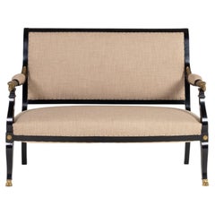 20th Century French Empire Style Ebonised Sofa