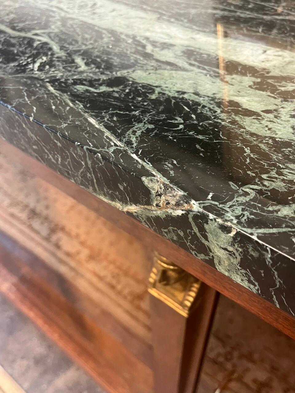 20th Century French Empire Style Enfilade w/ Verde Marble Top 8