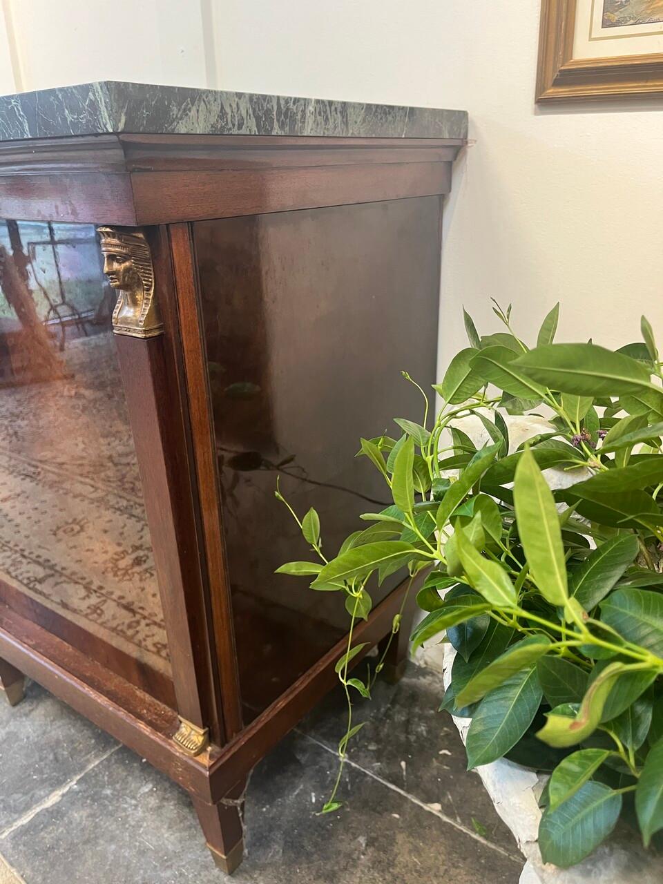 20th Century French Empire Style Enfilade w/ Verde Marble Top 3