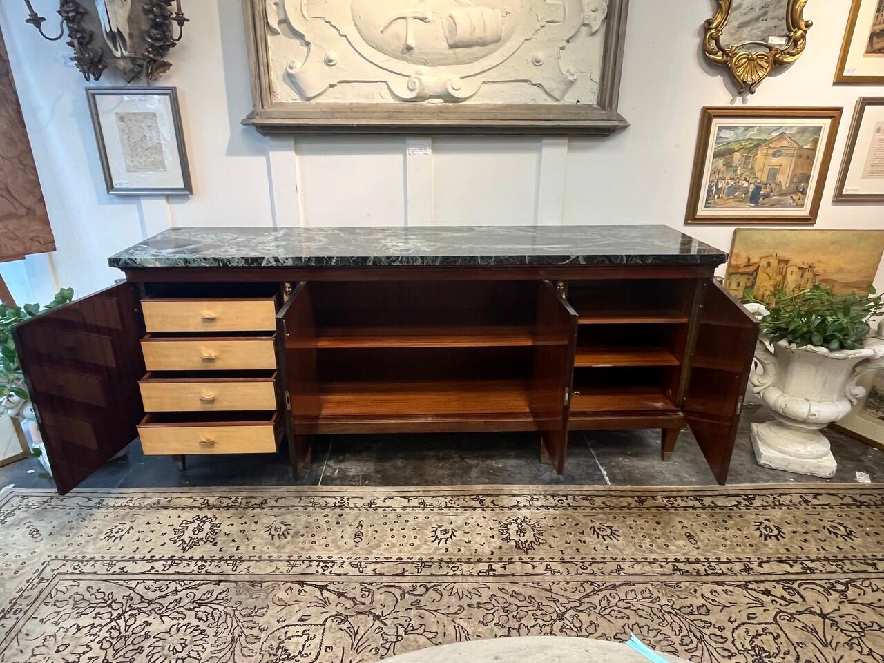 20th Century French Empire Style Enfilade w/ Verde Marble Top 4