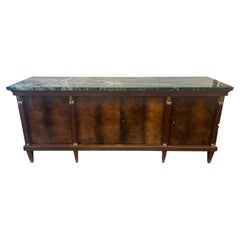 20th Century French Empire Style Enfilade w/ Verde Marble Top
