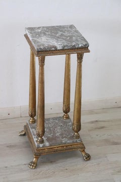 20th Century French Empire Style Gilded Wood Gueridon Table or Pedestal Table