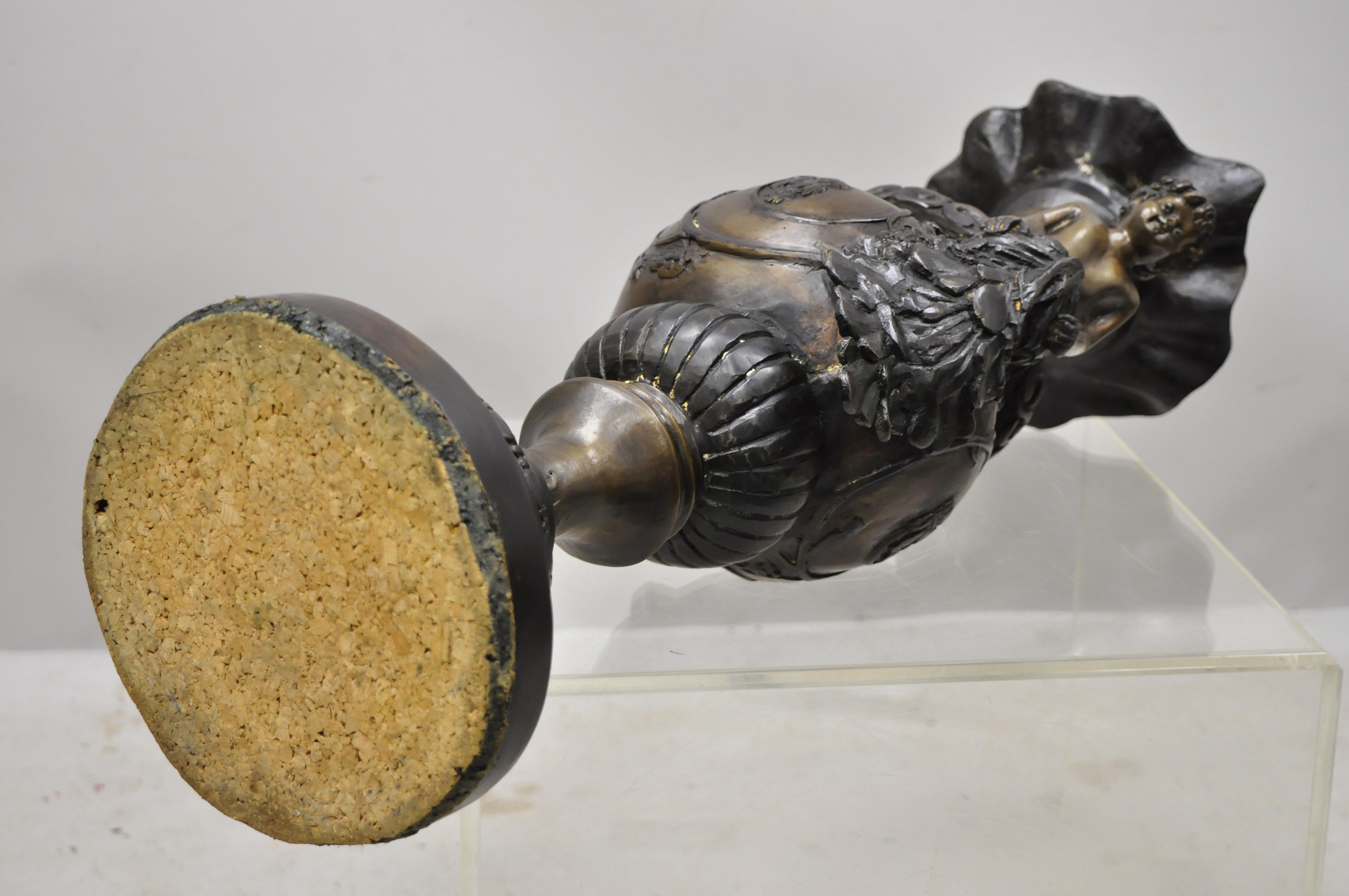 20th Century French Empire Style Large Figural Bronze Urn Ewer Vase with Cherub 6