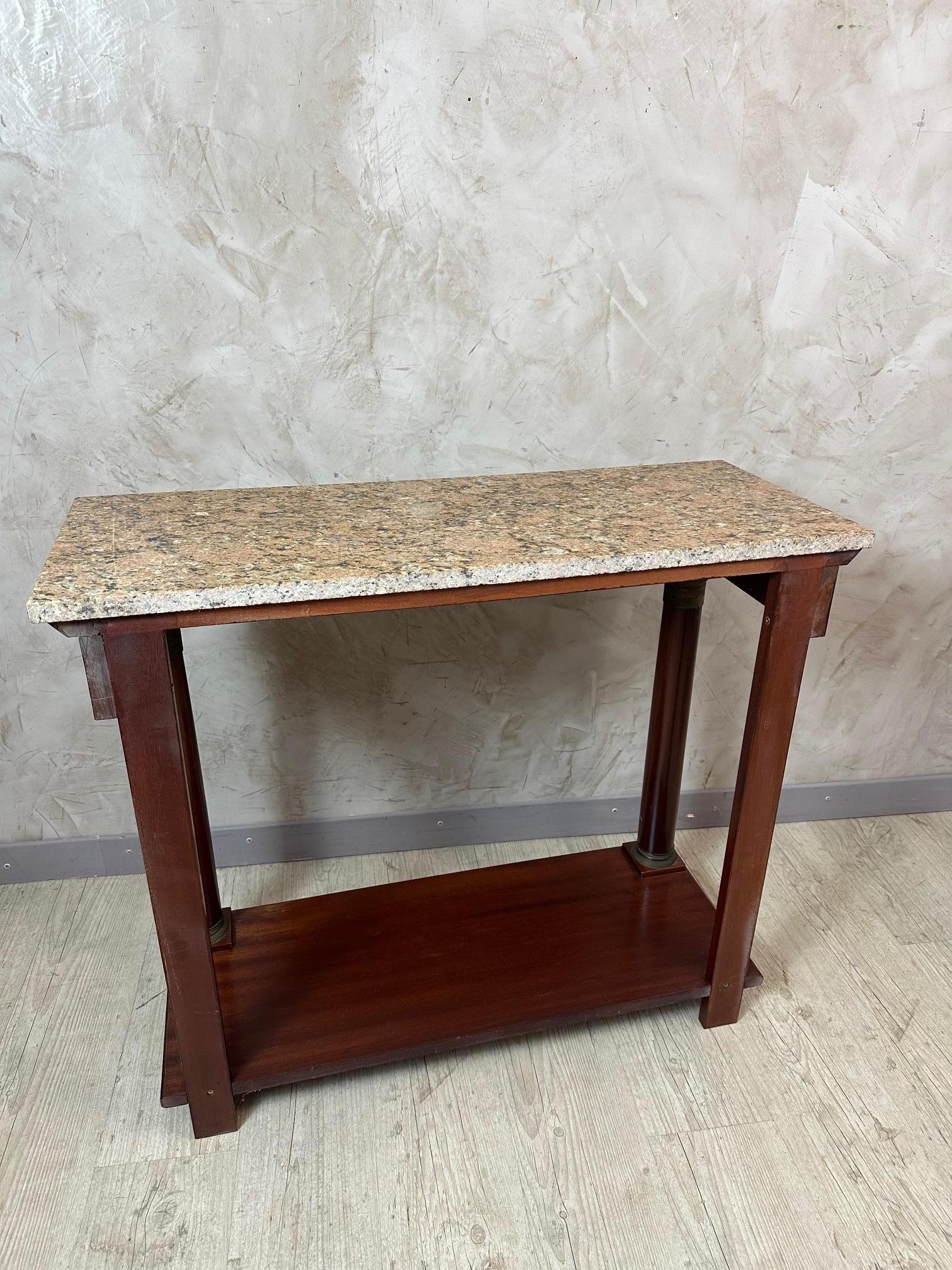 Mesa Consola de Marbre y Cerezo Estilo Imperio Francés S. XX, Años 80 en venta 2