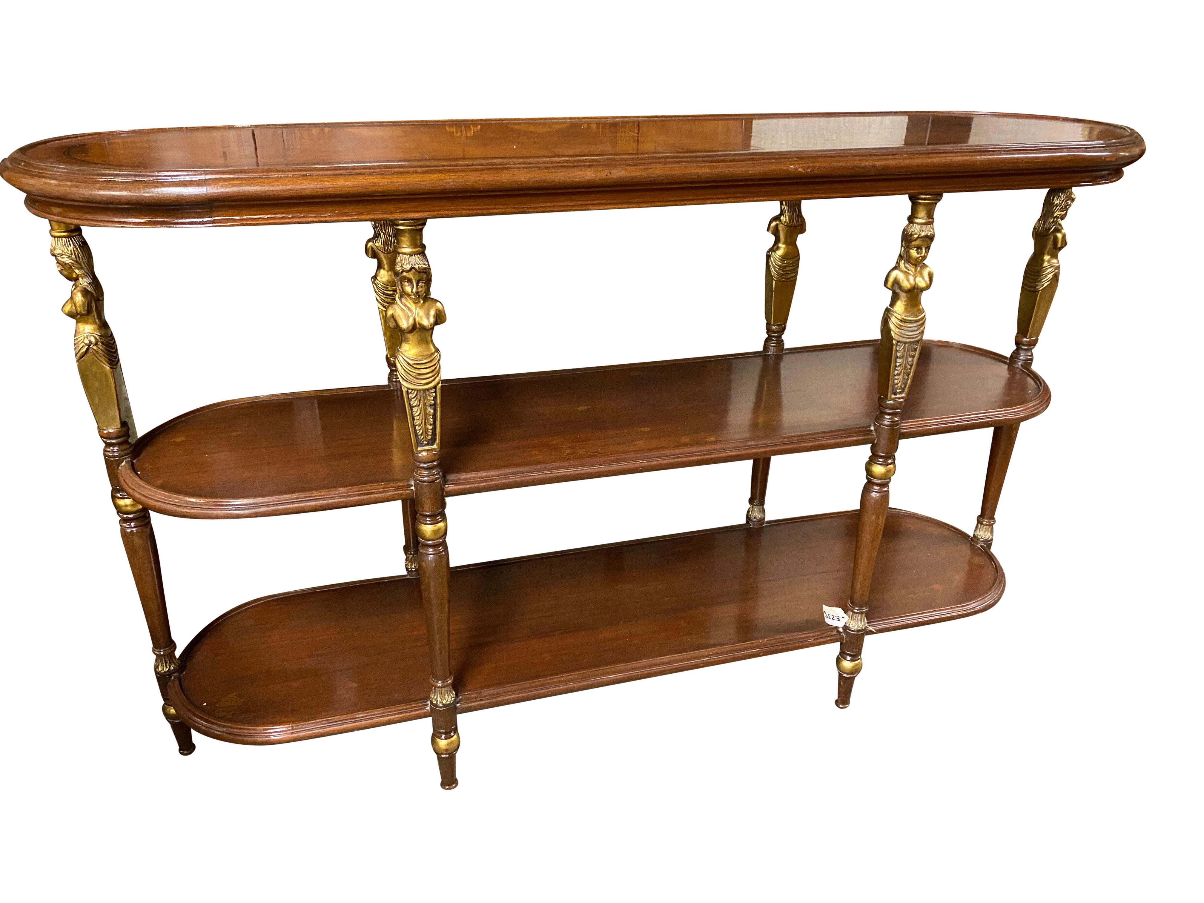 European 20th Century French Empire Style Open Bookcase/Etagere Tiered Table For Sale