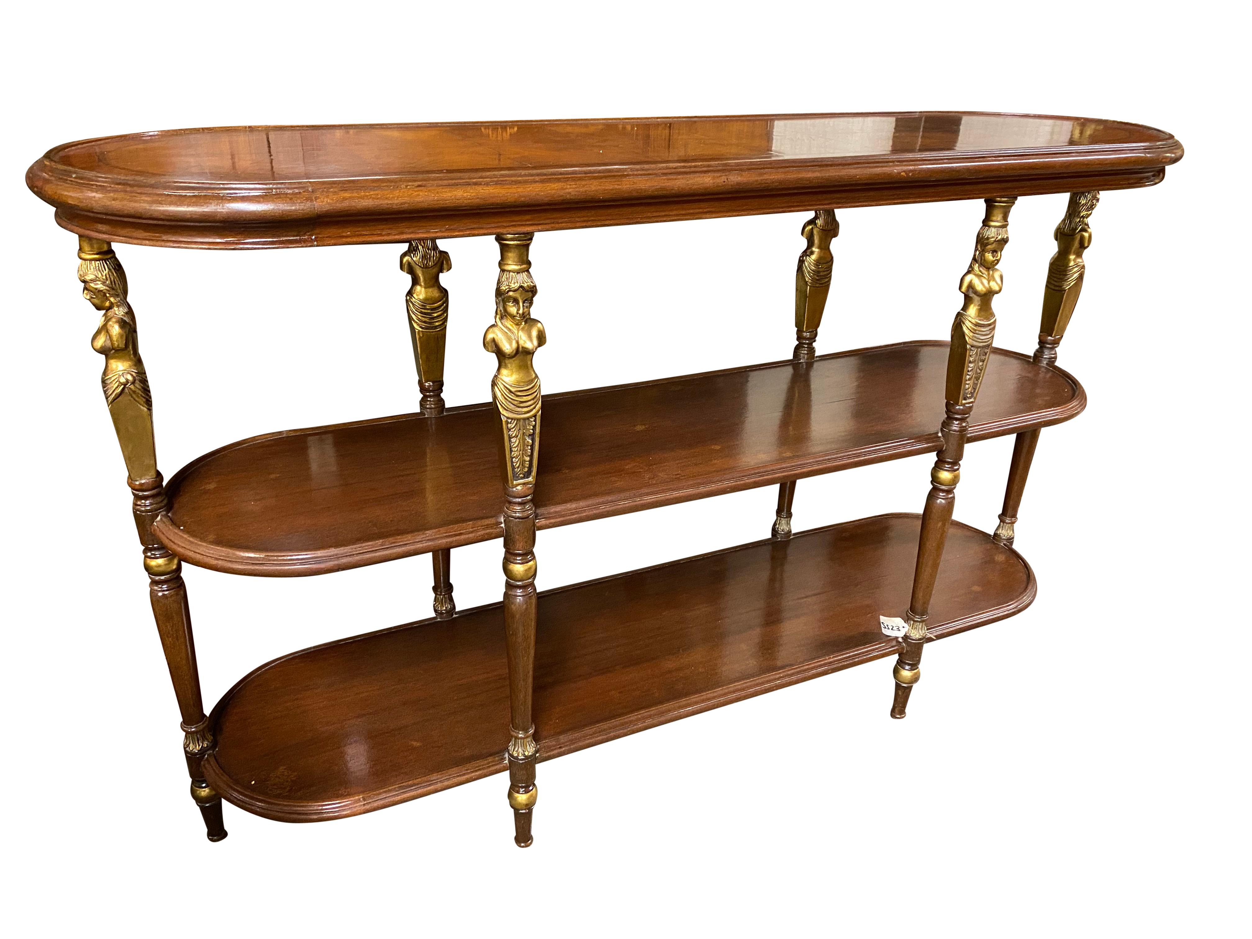20th Century French Empire Style Open Bookcase/Etagere Tiered Table In Excellent Condition For Sale In Southall, GB