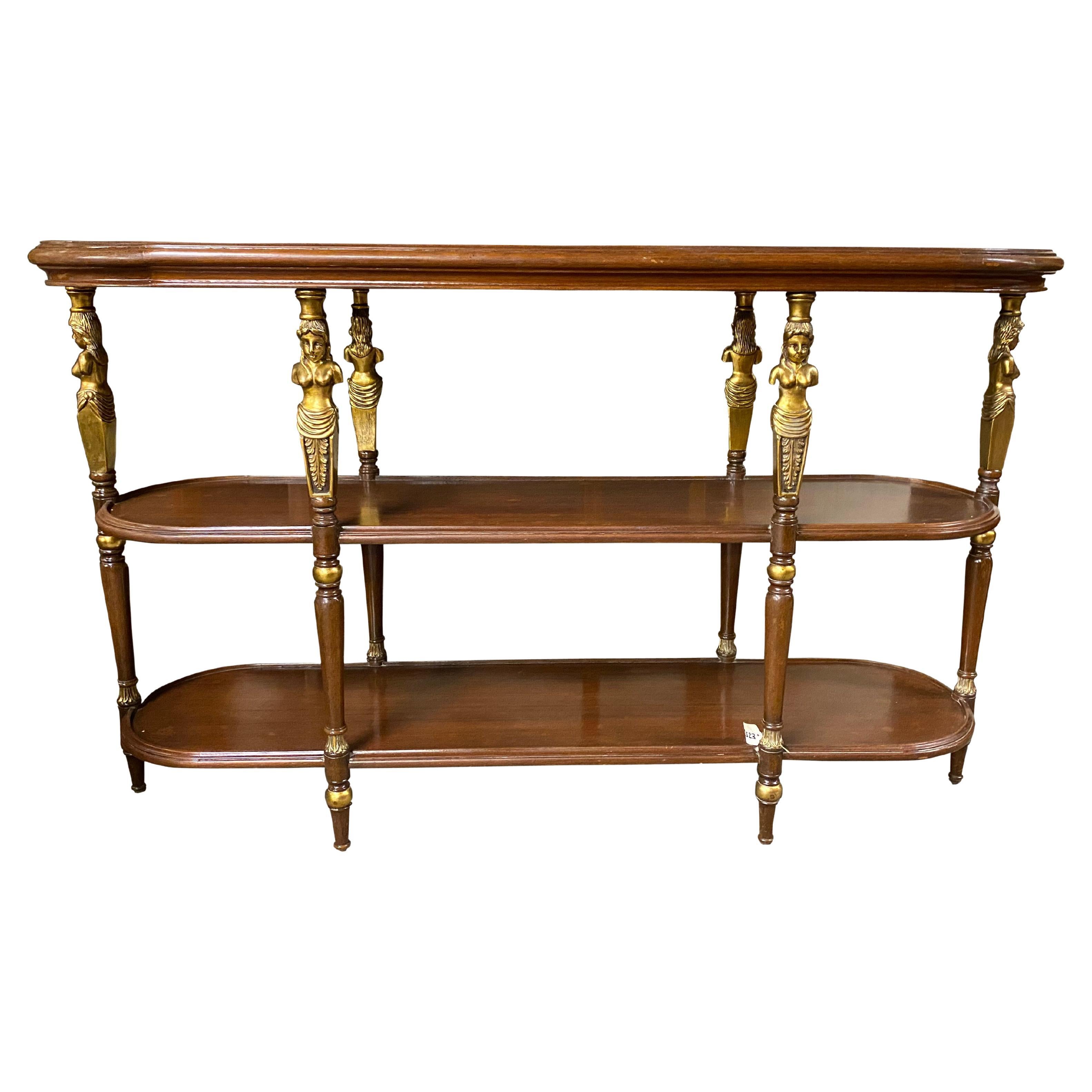 20th Century French Empire Style Open Bookcase/Etagere Tiered Table For Sale