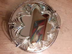 20th Century French Engraved Glass Tray, 1950s