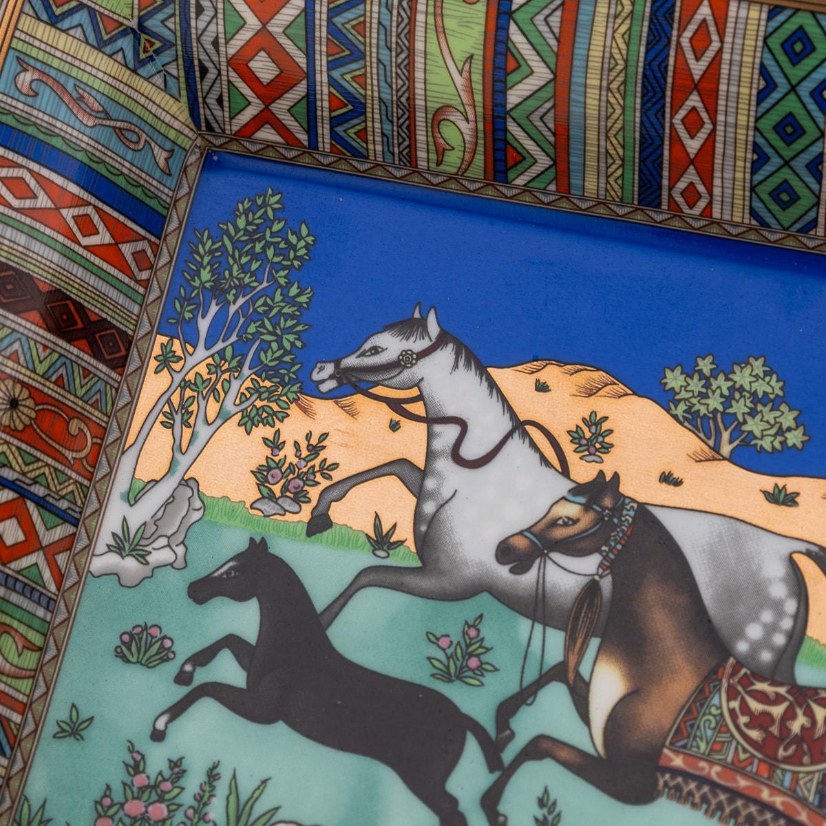 20th Century French Equestrian Theme Ceramic Ash Tray By Hermes 7