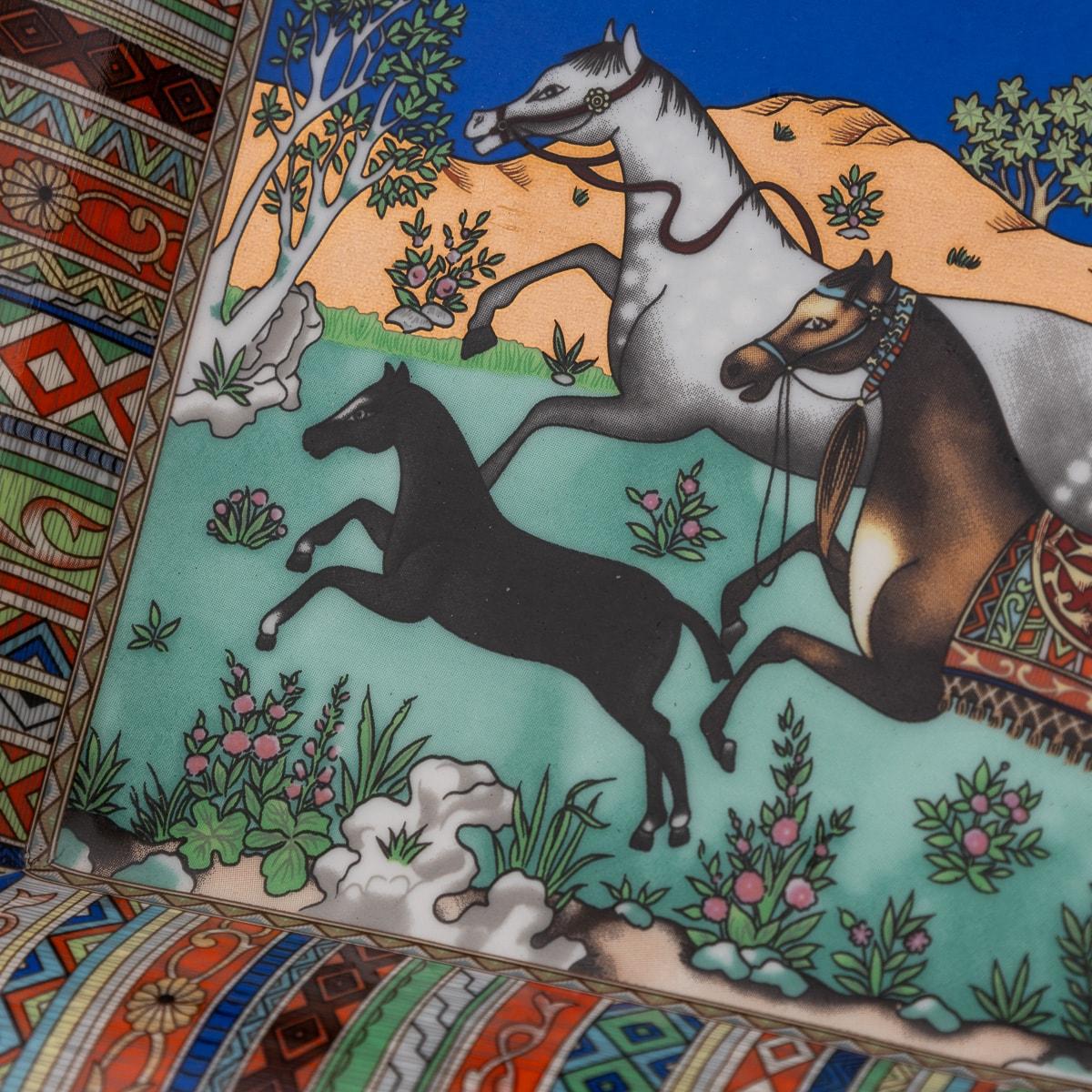 20th Century French Equestrian Theme Ceramic Ash Tray By Hermes 10