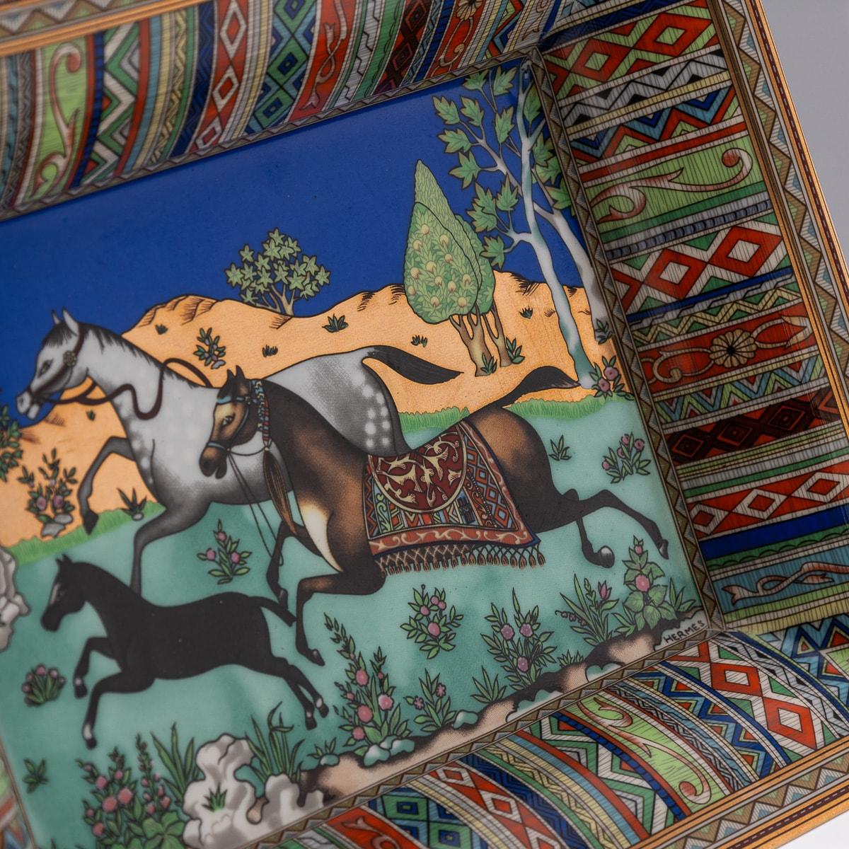20th Century French Equestrian Theme Ceramic Ash Tray By Hermes 12