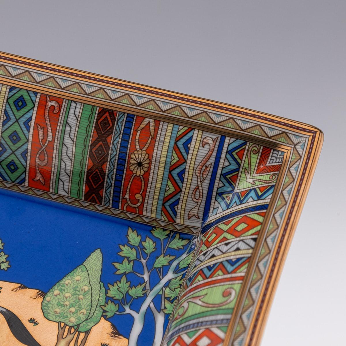 20th Century French Equestrian Theme Ceramic Ash Tray By Hermes 5