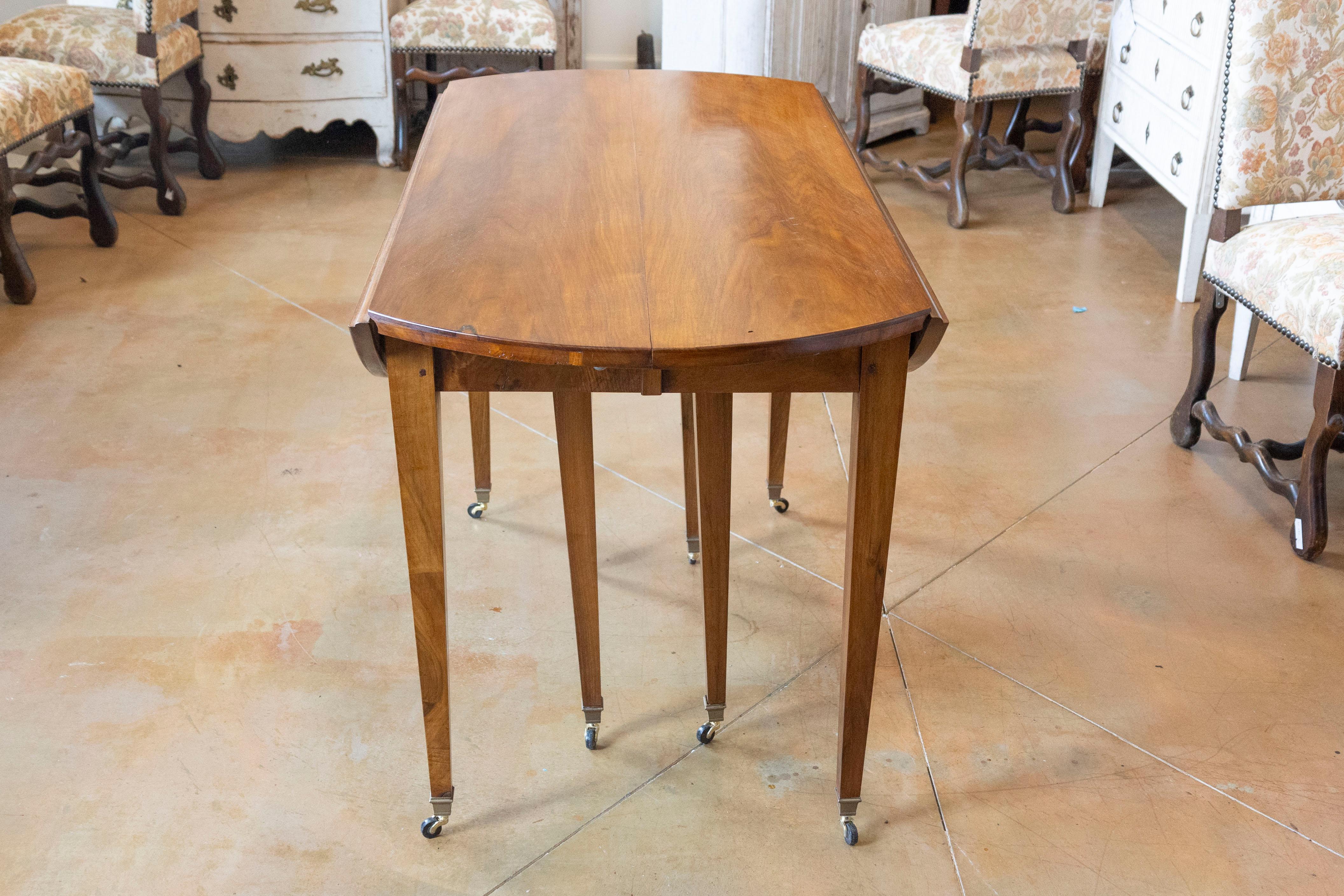 Walnut 20th Century French Extension Dining Table For Sale