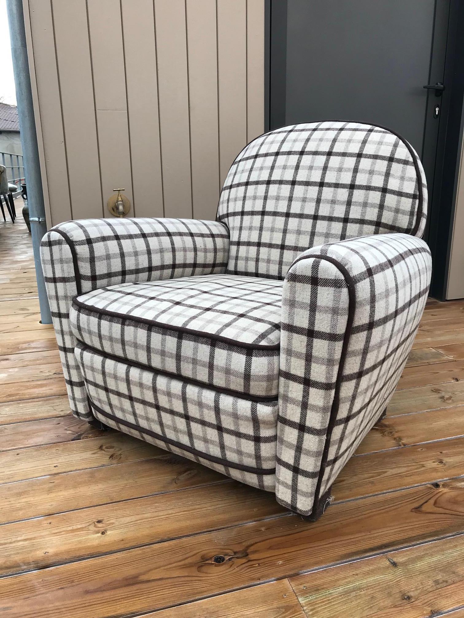 Late 20th Century 20th Century French Fabric Club Armchair