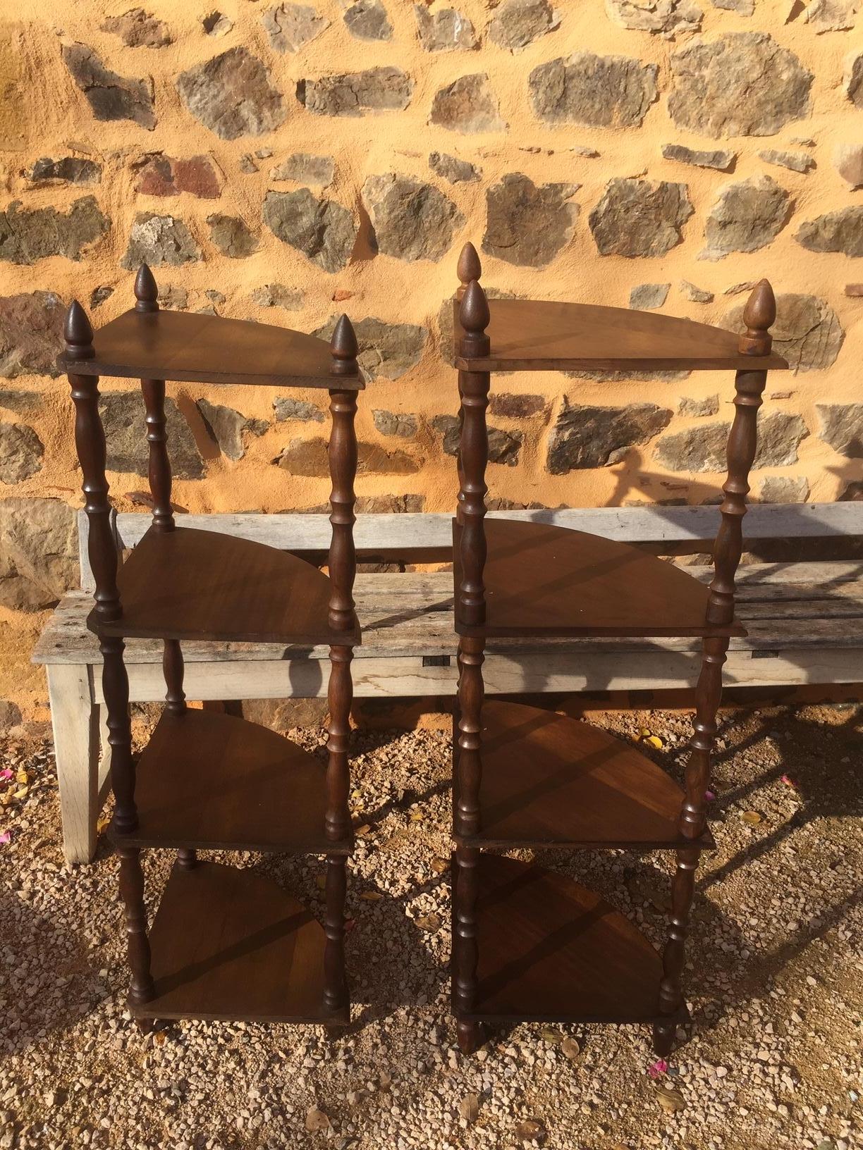 20th Century, French Fake Corner Shelf Pair, 1950s 4