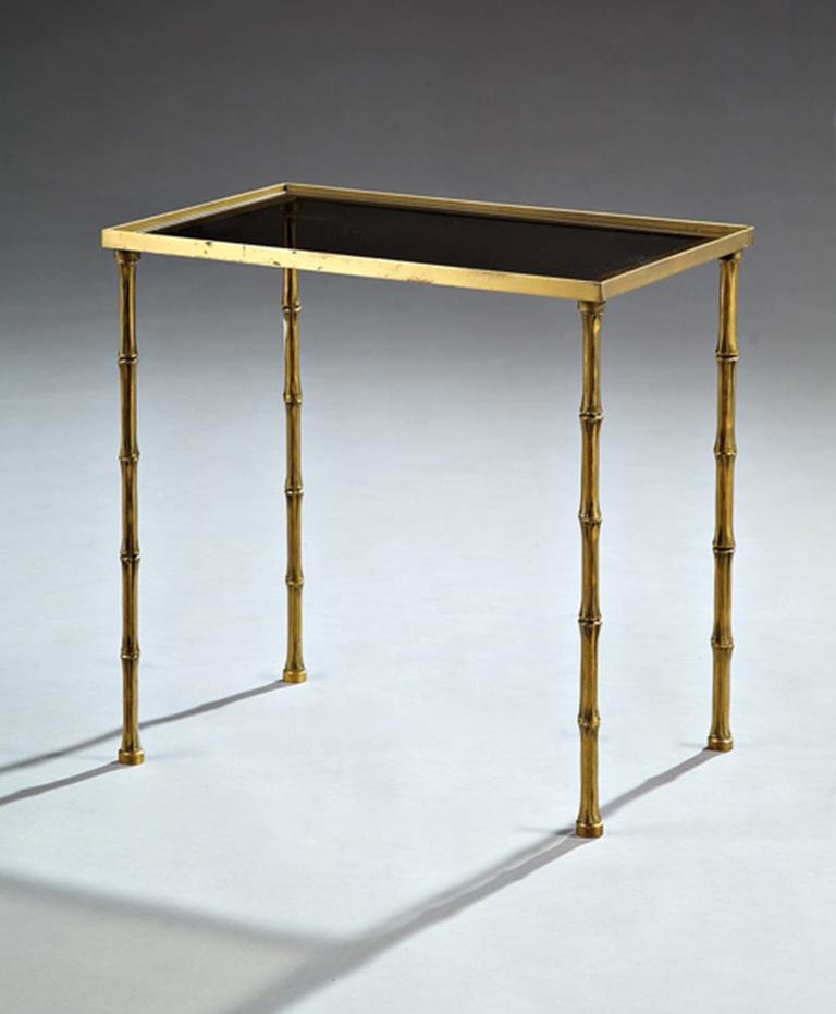 20th Century French Faux Bamboo Bronze Side Table by Maison Bagues For Sale 1