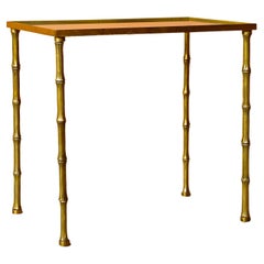 20th Century French Faux Bamboo Bronze Side Table by Maison Bagues