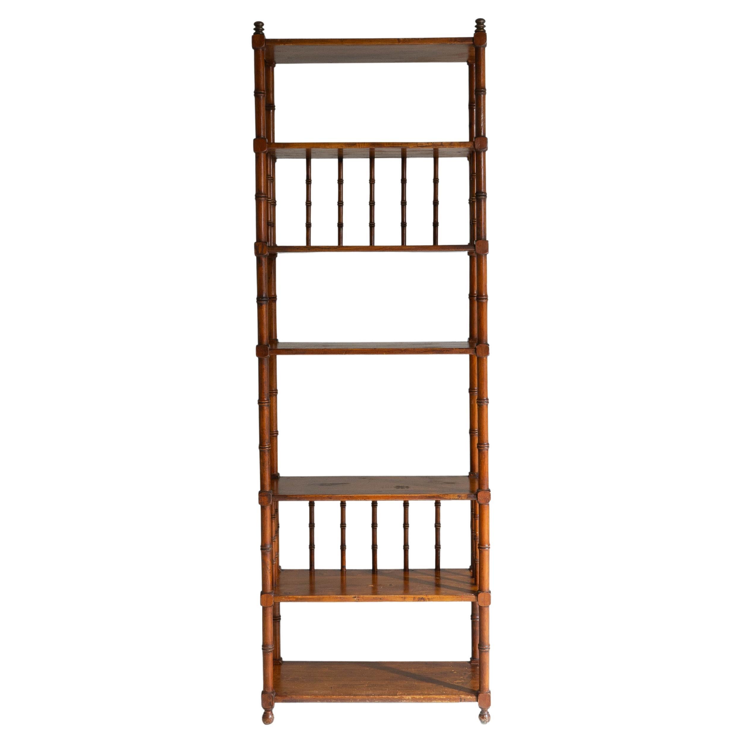 20th Century French Faux Bamboo Étagère en venta