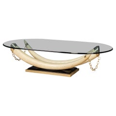 Vintage 20th Century French Faux Tusk Coffee Table, c.1970