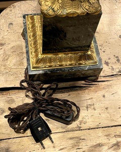 20th Century French Fire-Gilded Bronze and Green Marble Candelabra