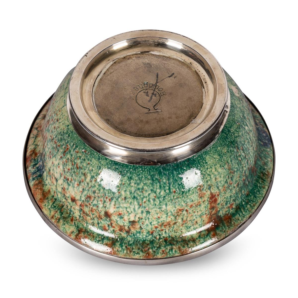 20th Century French Flambé Glaze Pottery & Silver Mounted Bowl, c.1900 For Sale 3