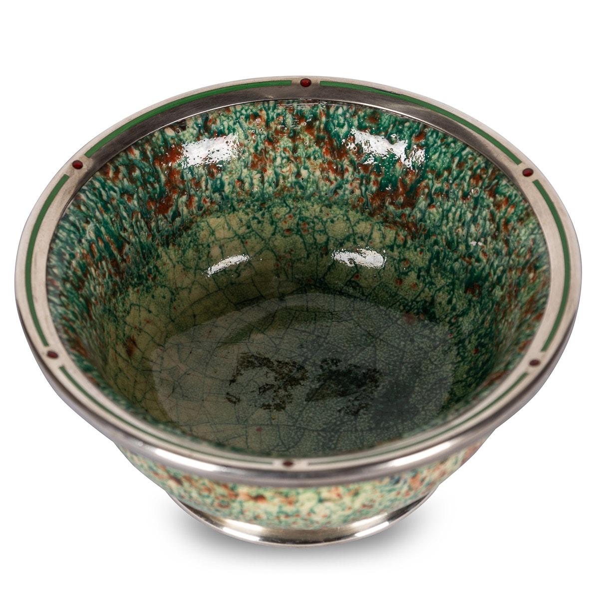 20th Century French Flambé Glaze Pottery & Silver Mounted Bowl, c.1900 For Sale 4