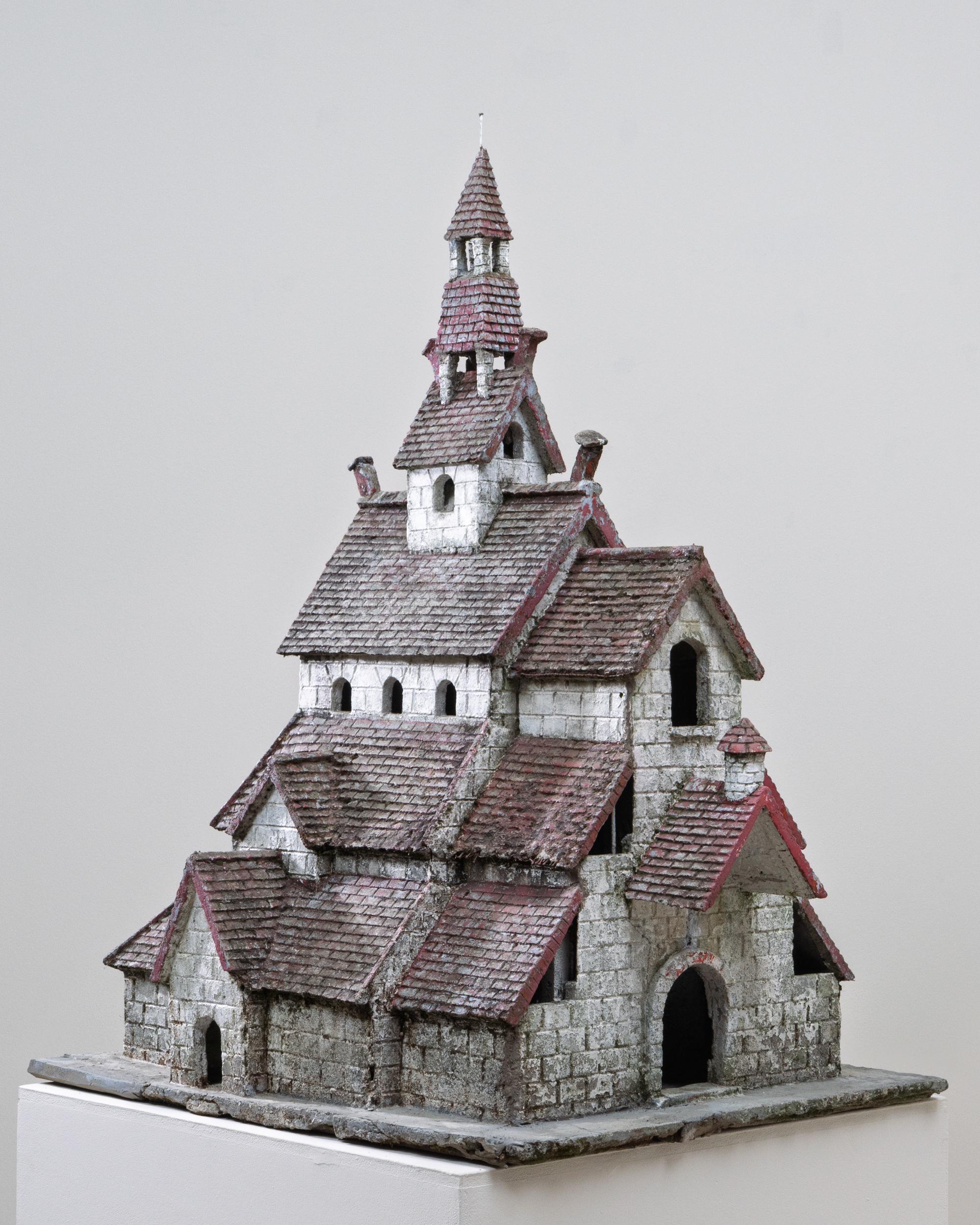 20th Century French Folk Art Concrete Model of Church For Sale 12