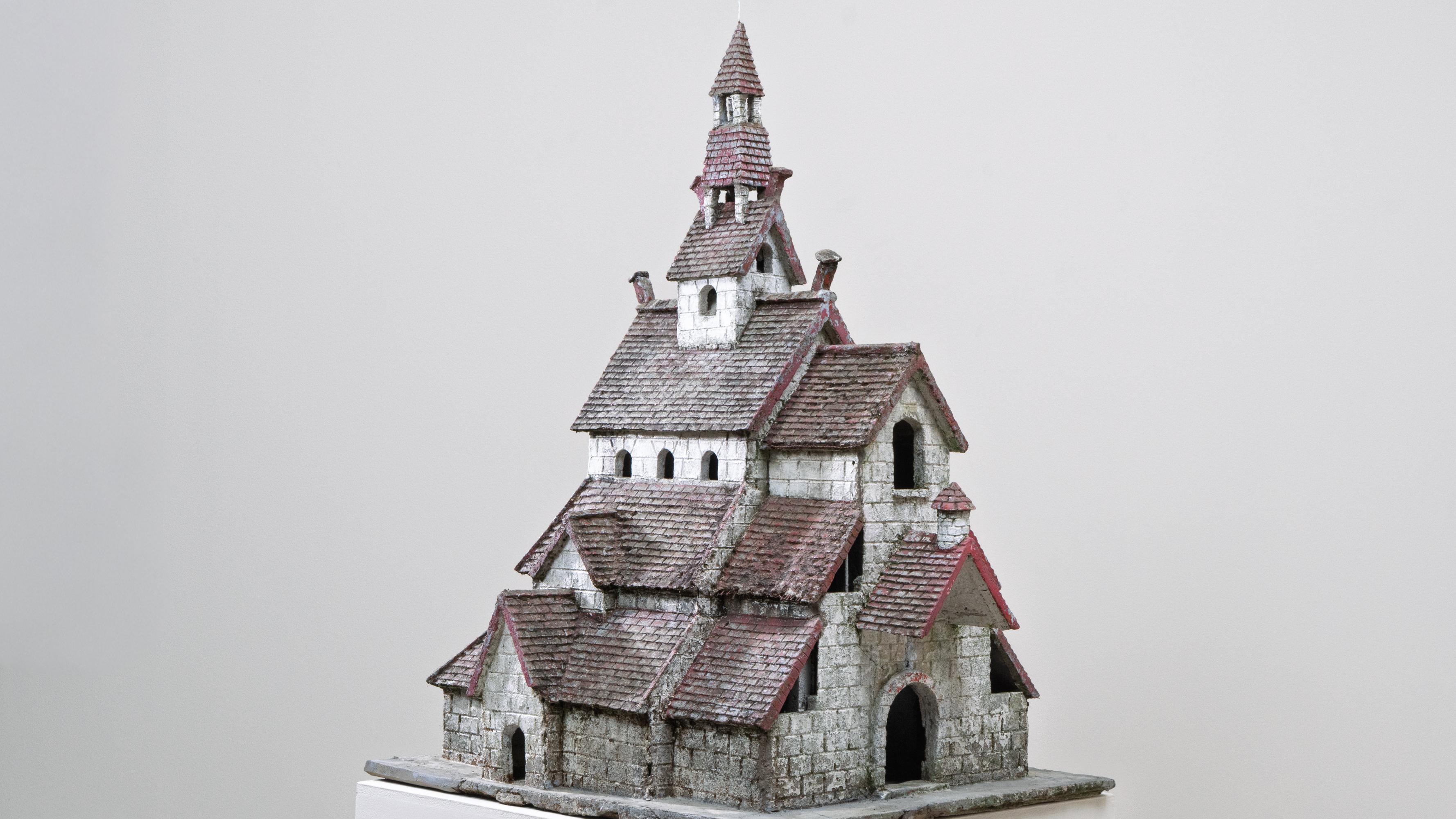 20th Century French Folk Art Concrete Model of Church For Sale 13
