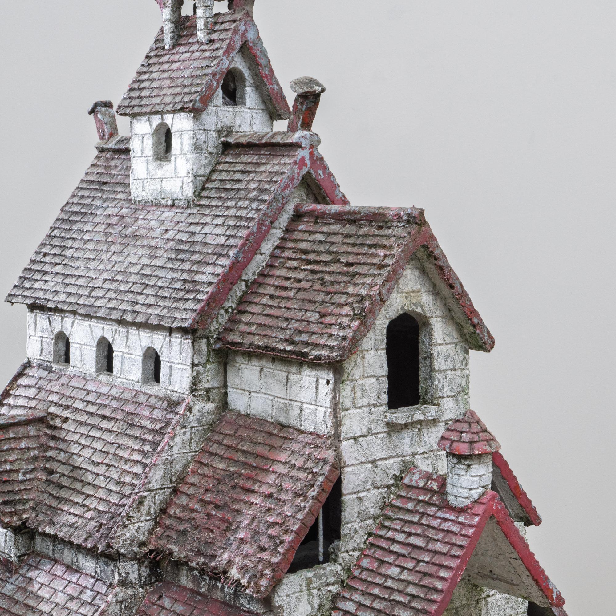 20th Century French Folk Art Concrete Model of Church For Sale 14