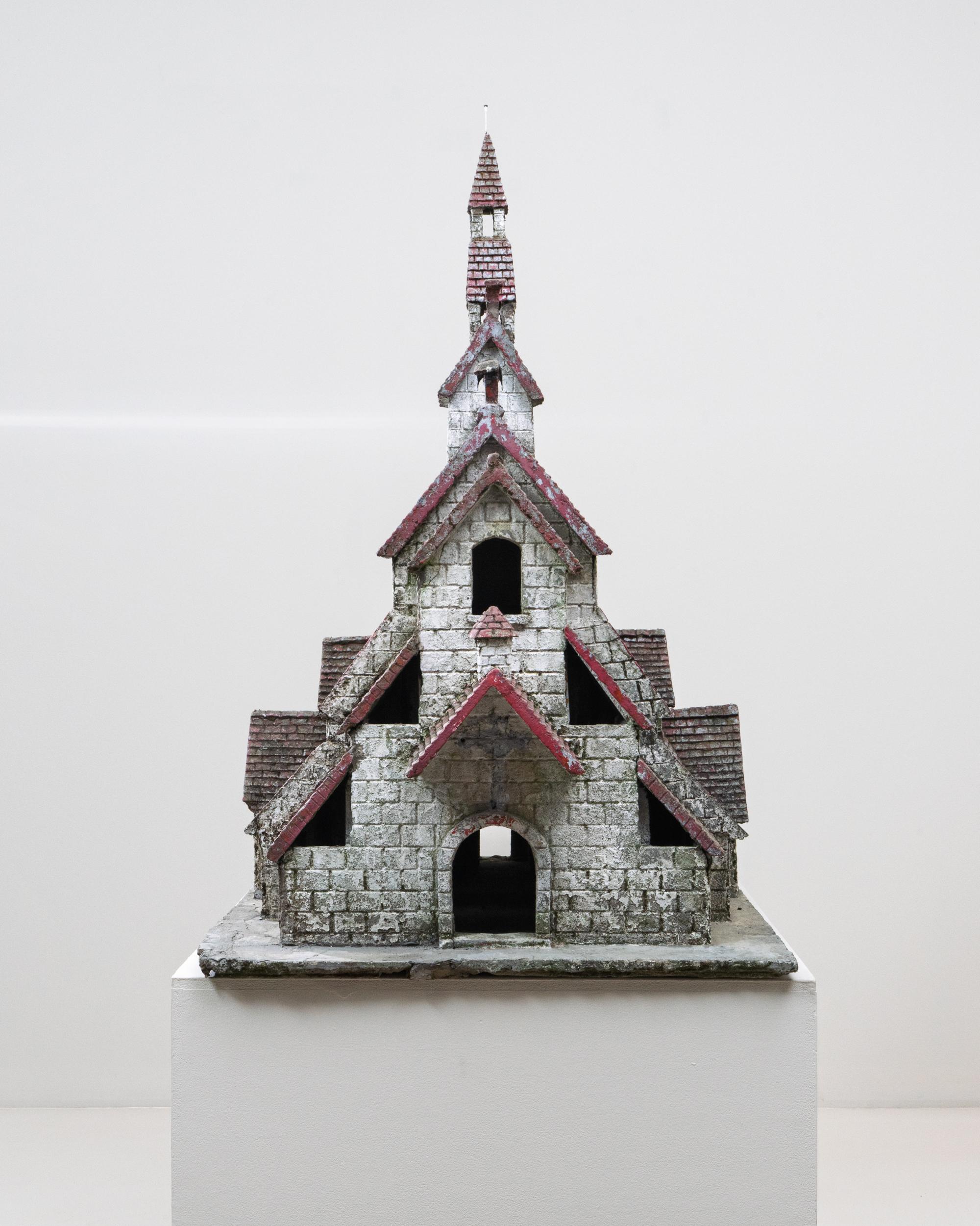 20th Century French Folk Art Concrete Model of Church For Sale 1
