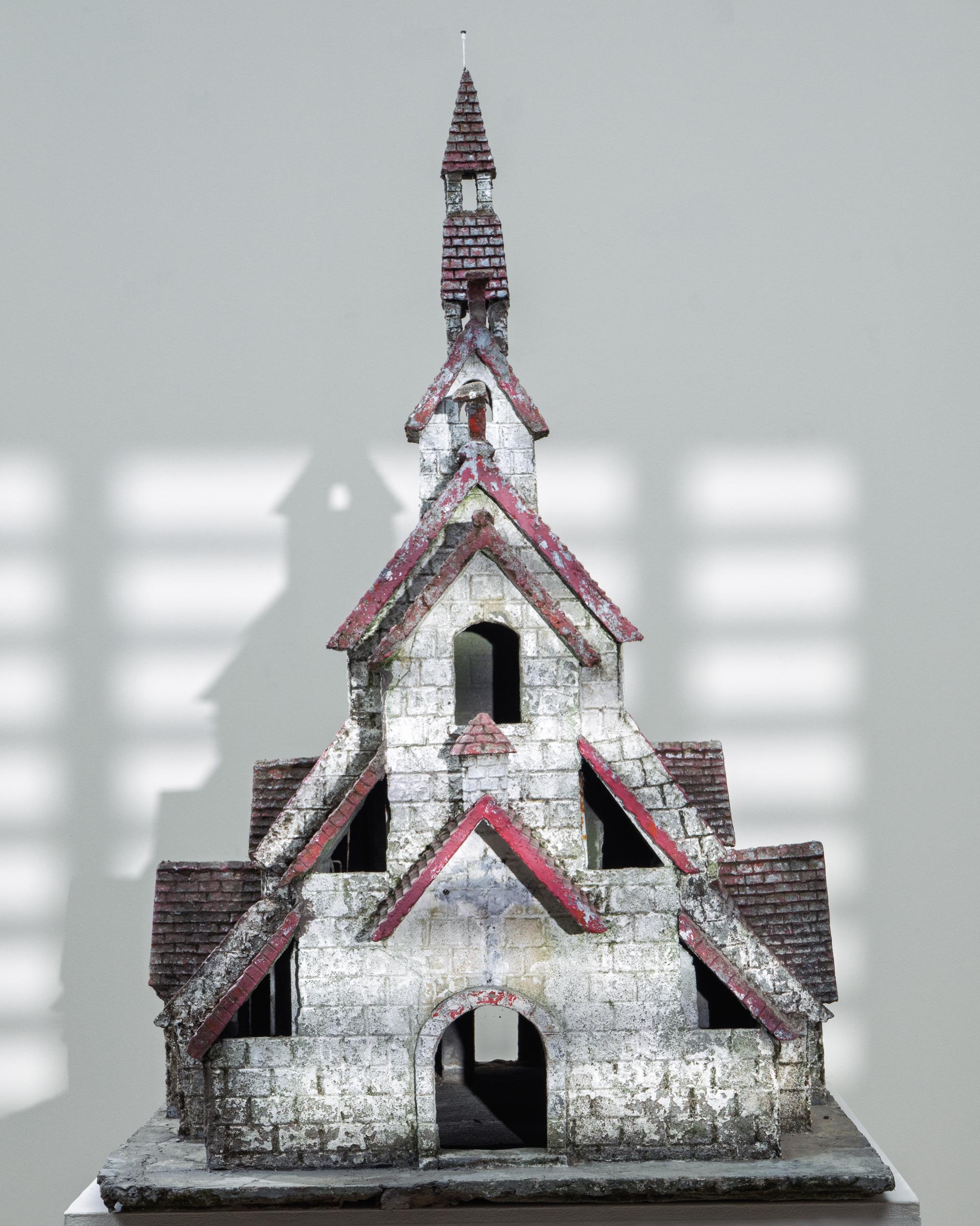 20th Century French Folk Art Concrete Model of Church For Sale 2