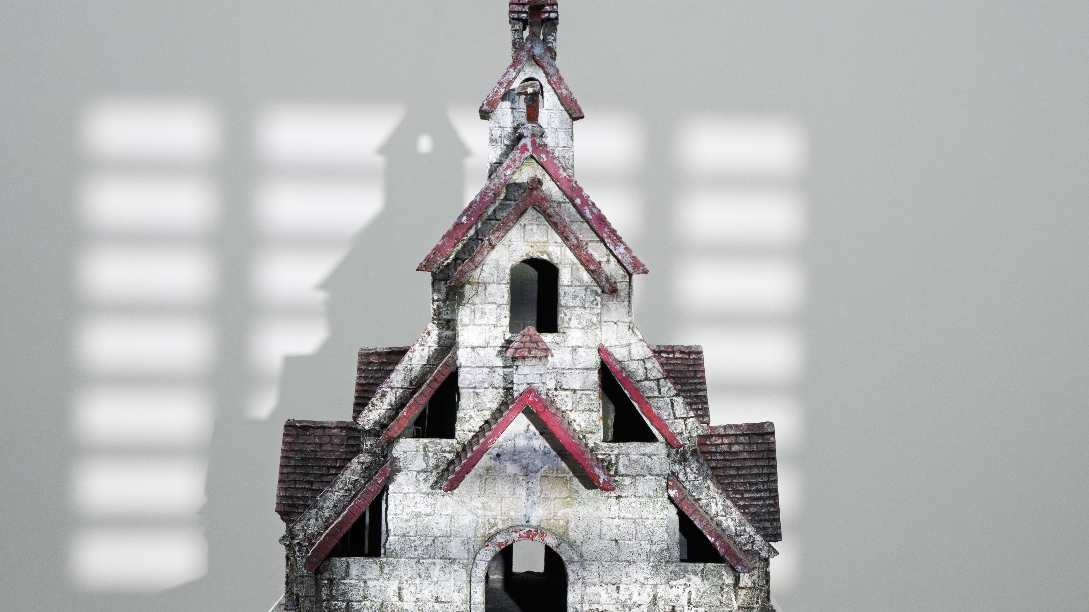 20th Century French Folk Art Concrete Model of Church For Sale 3
