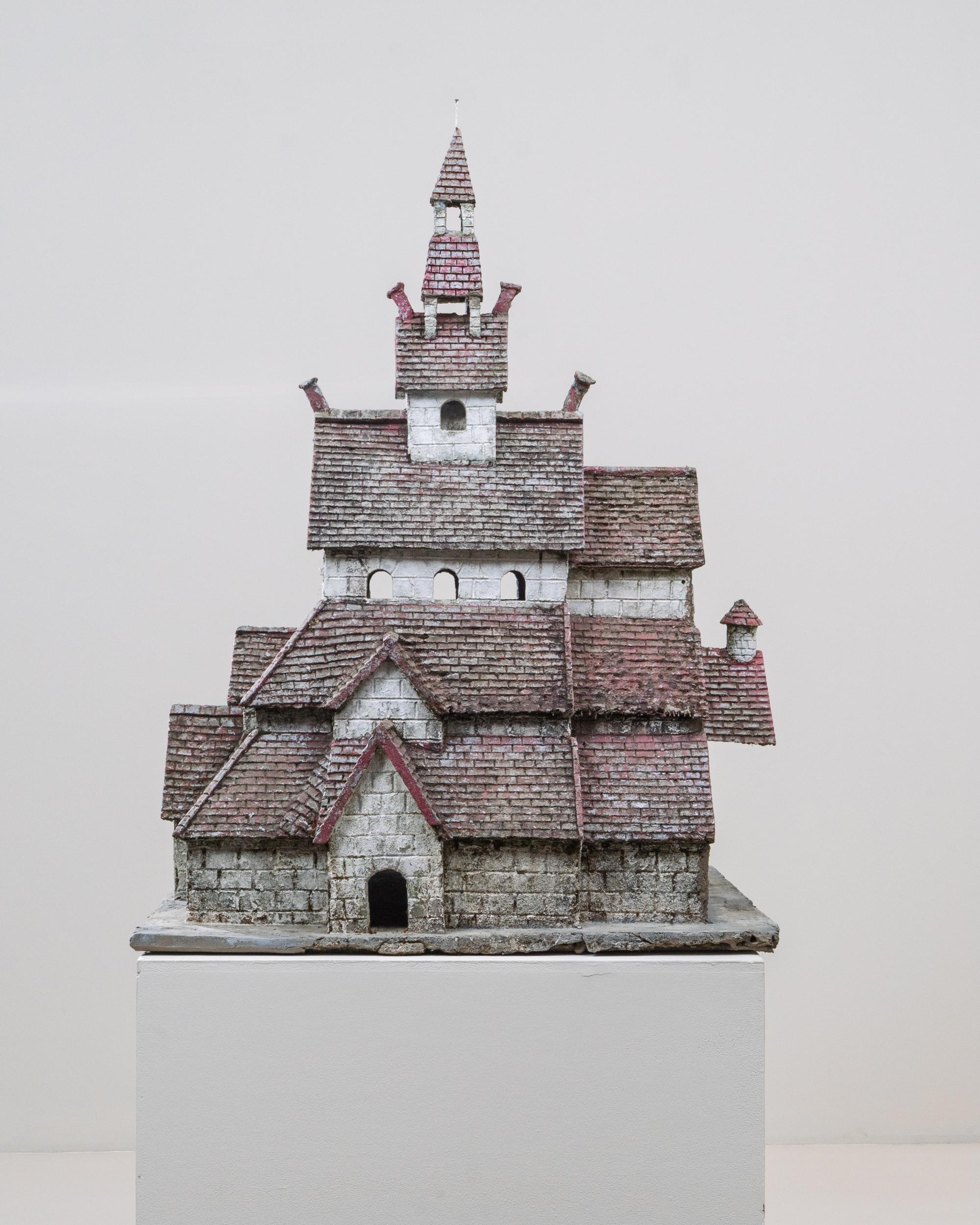 20th Century French Folk Art Concrete Model of Church For Sale 5